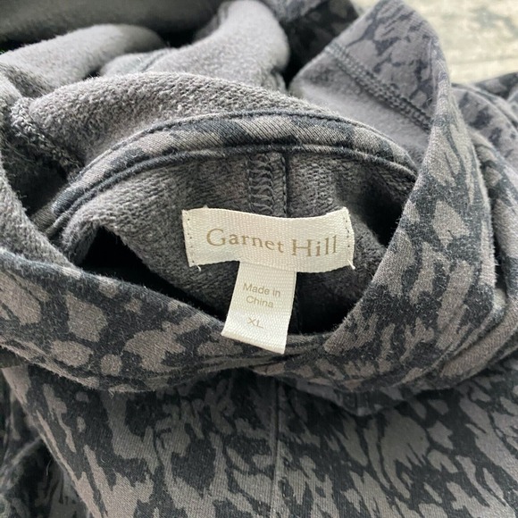 Garnet Hill Womens XL Leopard Animal Printed Side Button‎ Hoodie Sweatshirt - Picture 11 of 11